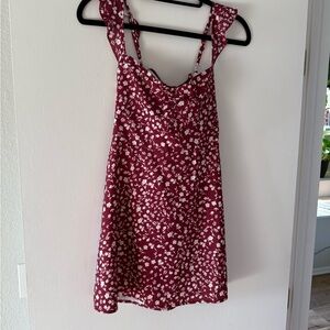 NWT PRINCESS POLLY Floral Burgundy Sleeveless dress